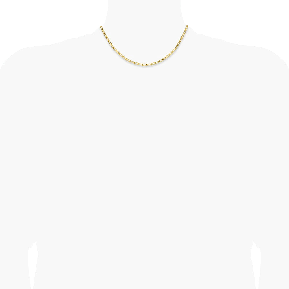 14K Yellow Gold 3.7mm Semi-Solid Paperclip Chain Necklace 16"-24" - Product Photo