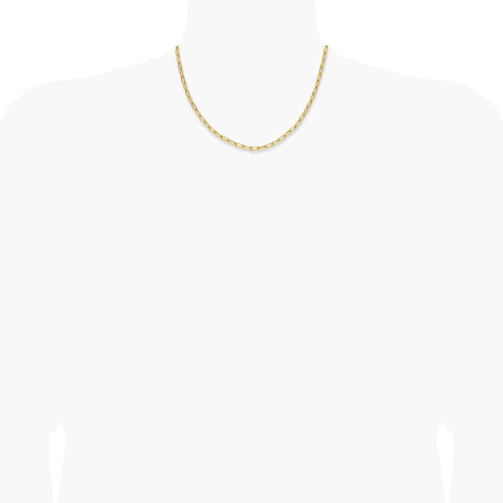 14K Yellow Gold 3.7mm Semi-Solid Paperclip Chain Necklace 16"-24" - Product Photo