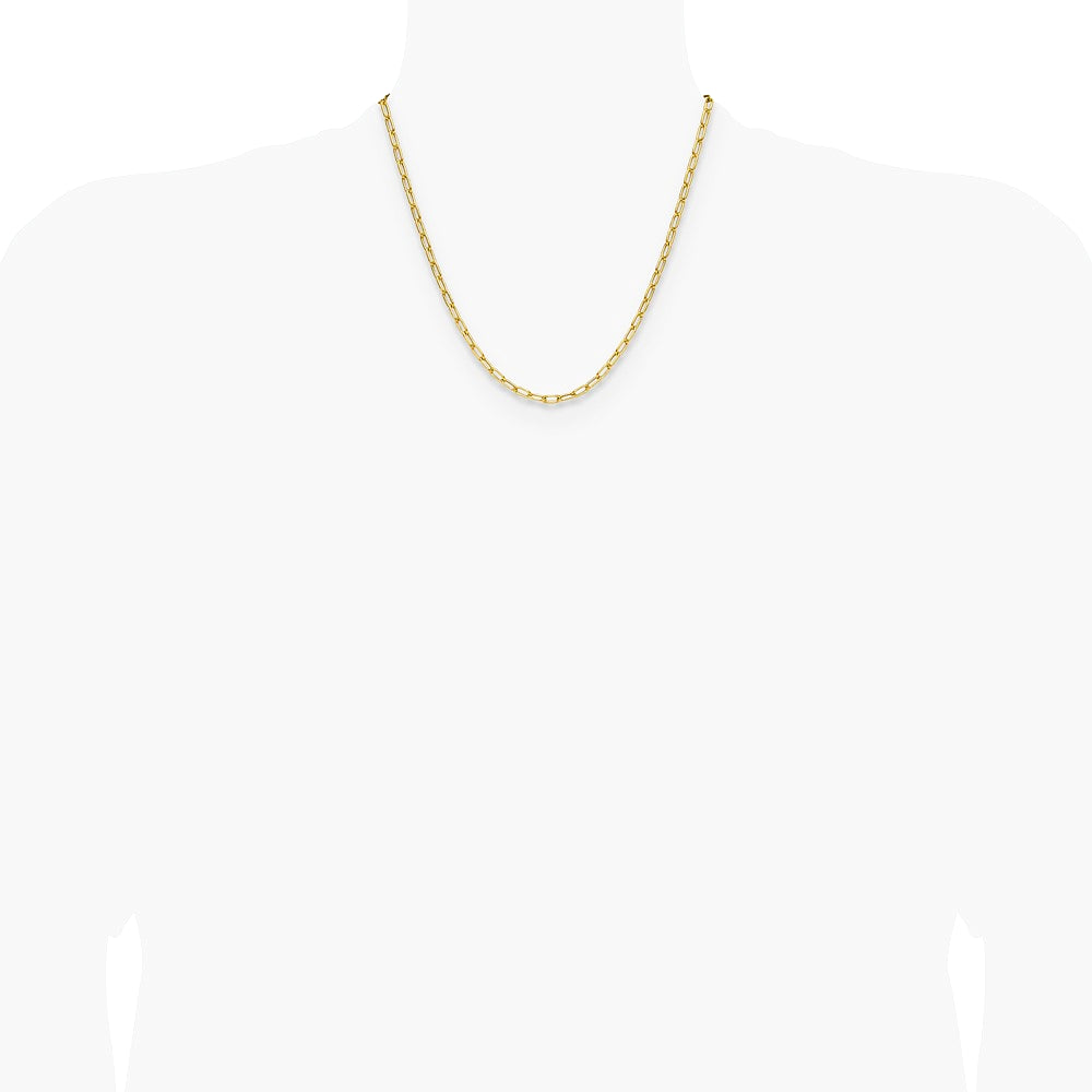 14K Yellow Gold 3.7mm Semi-Solid Paperclip Chain Necklace 16"-24" - Product Photo