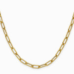 14K Yellow Gold 4.5mm Semi-Solid Paperclip Chain Necklace 16"-24" - Product Photo