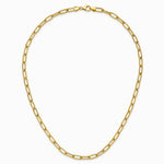 14K Yellow Gold 4.5mm Semi-Solid Paperclip Chain Necklace 16"-24" - Product Photo