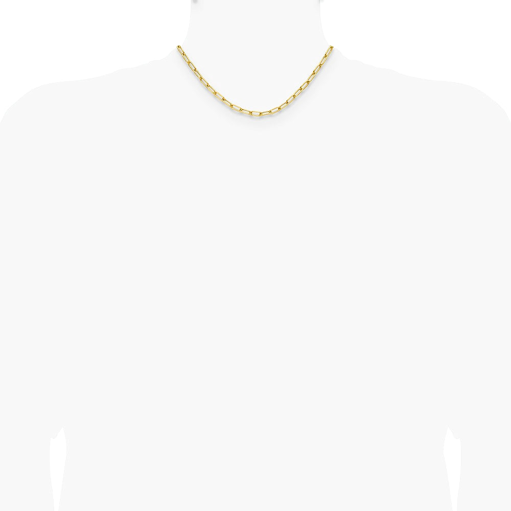 14K Yellow Gold 4.5mm Semi-Solid Paperclip Chain Necklace 16"-24" - Product Photo