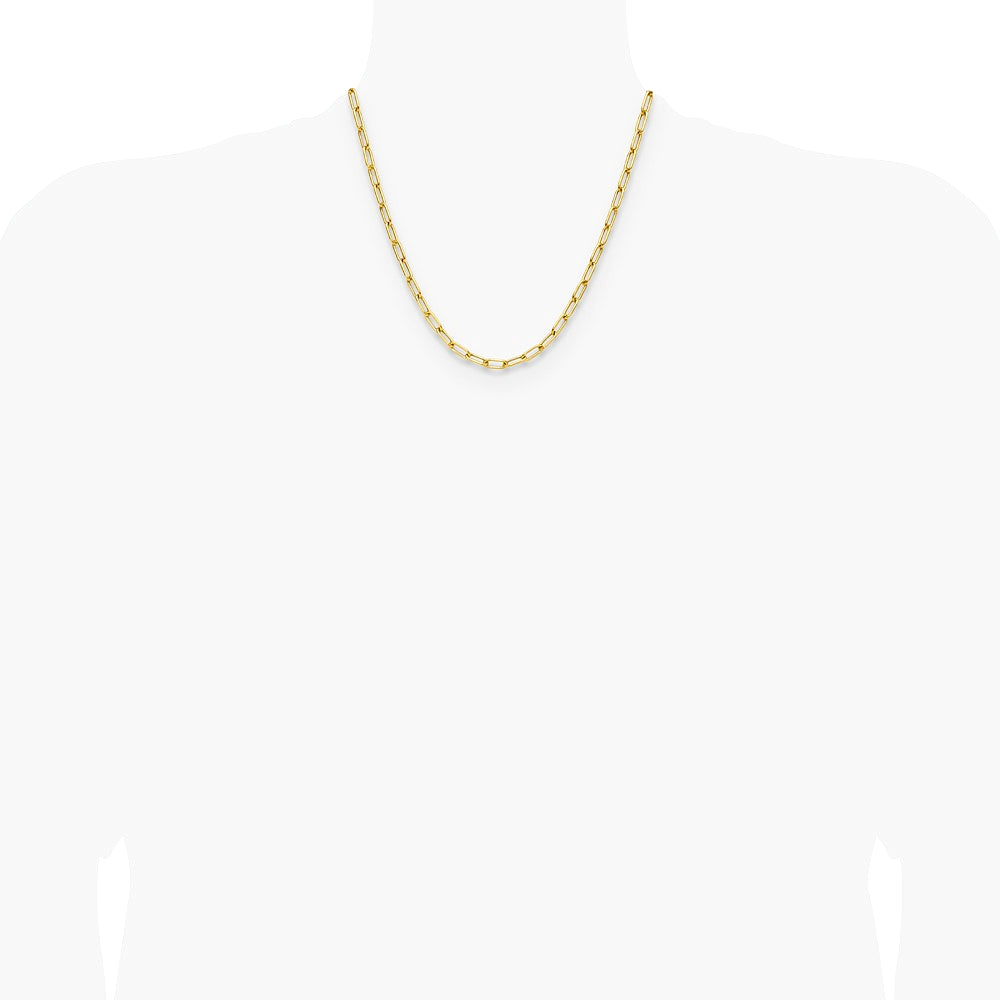 14K Yellow Gold 4.5mm Semi-Solid Paperclip Chain Necklace 16"-24" - Product Photo