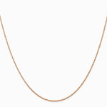 14K Rose Gold .7 mm Carded Cable Rope Chain Necklace 16"-24" - Product Photo