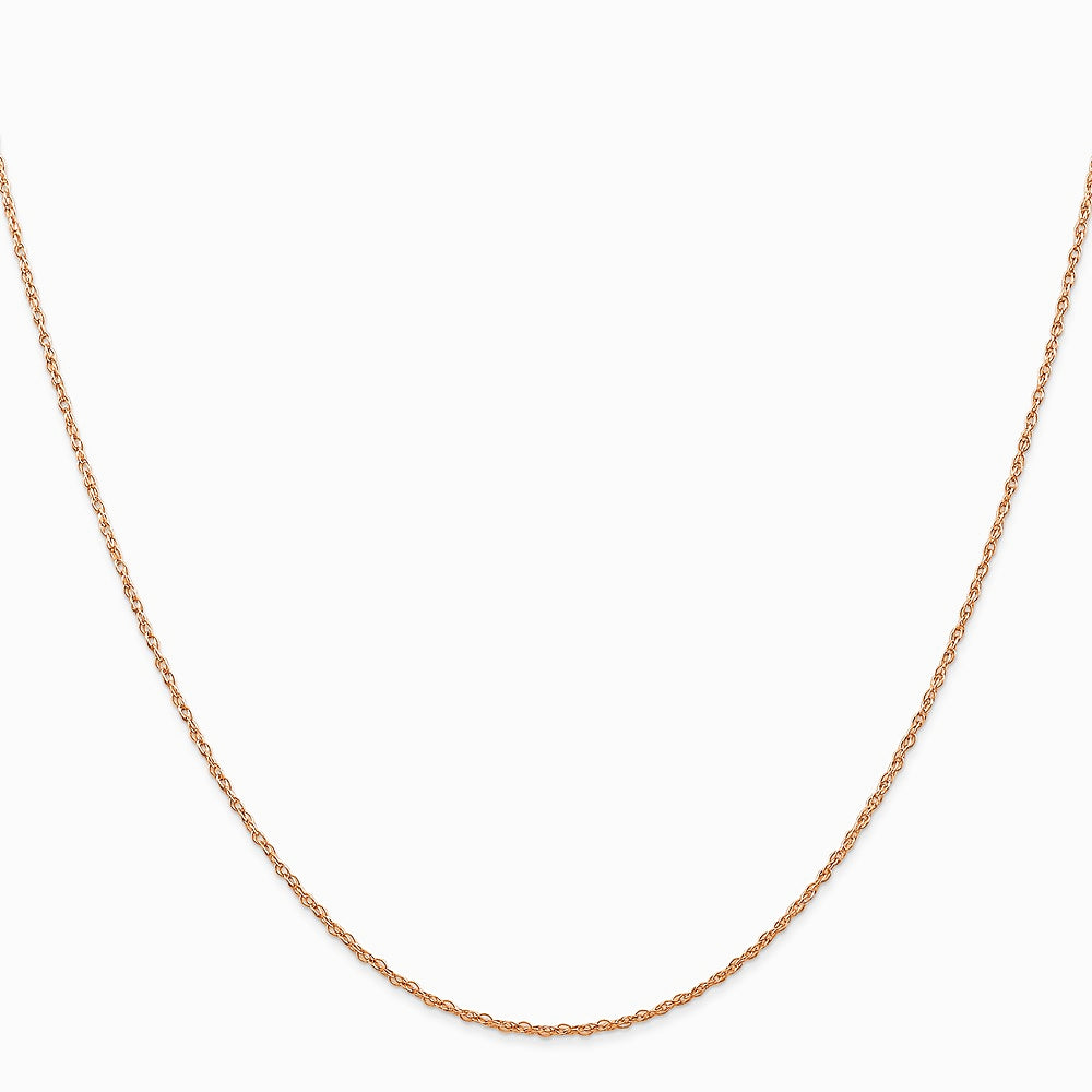 14K Rose Gold .7 mm Carded Cable Rope Chain Necklace 16"-24" - Product Photo