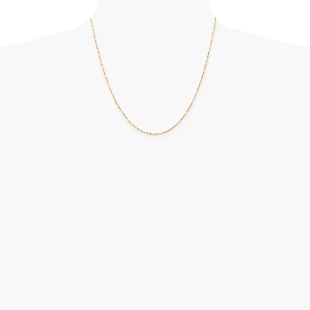 14K Rose Gold .7 mm Carded Cable Rope Chain Necklace 16"-24" - Product Photo