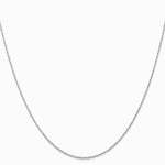 14K White Gold .7 mm Carded Cable Rope Chain Necklace 14"-24" - Product Photo