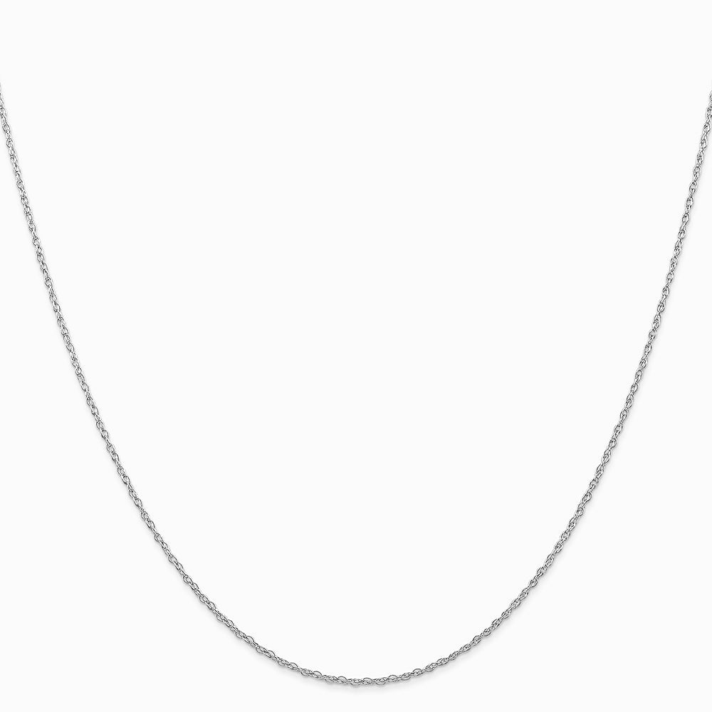 14K White Gold .7 mm Carded Cable Rope Chain Necklace 14"-24" - Product Photo