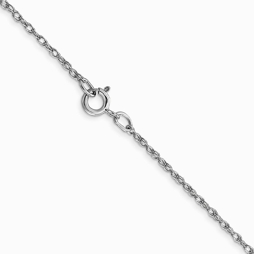 14K White Gold .7 mm Carded Cable Rope Chain Necklace 14"-24" - Product Photo