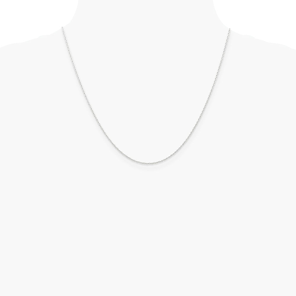 14K White Gold .7 mm Carded Cable Rope Chain Necklace 14"-24" - Product Photo