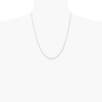 14K White Gold .7 mm Carded Cable Rope Chain Necklace 14"-24" - Product Photo