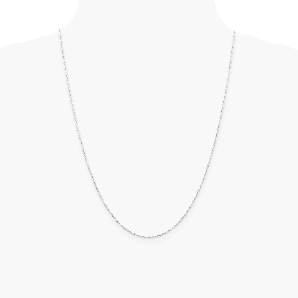 14K White Gold .7 mm Carded Cable Rope Chain Necklace 14"-24" - Product Photo