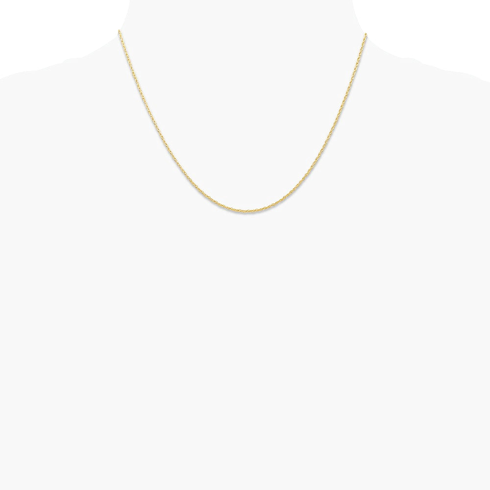 14K Yellow Gold .7 mm Carded Cable Rope Chain Necklace 14"-24" - Product Photo