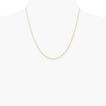 14K Yellow Gold .7 mm Carded Cable Rope Chain Necklace 14"-24" - Product Photo