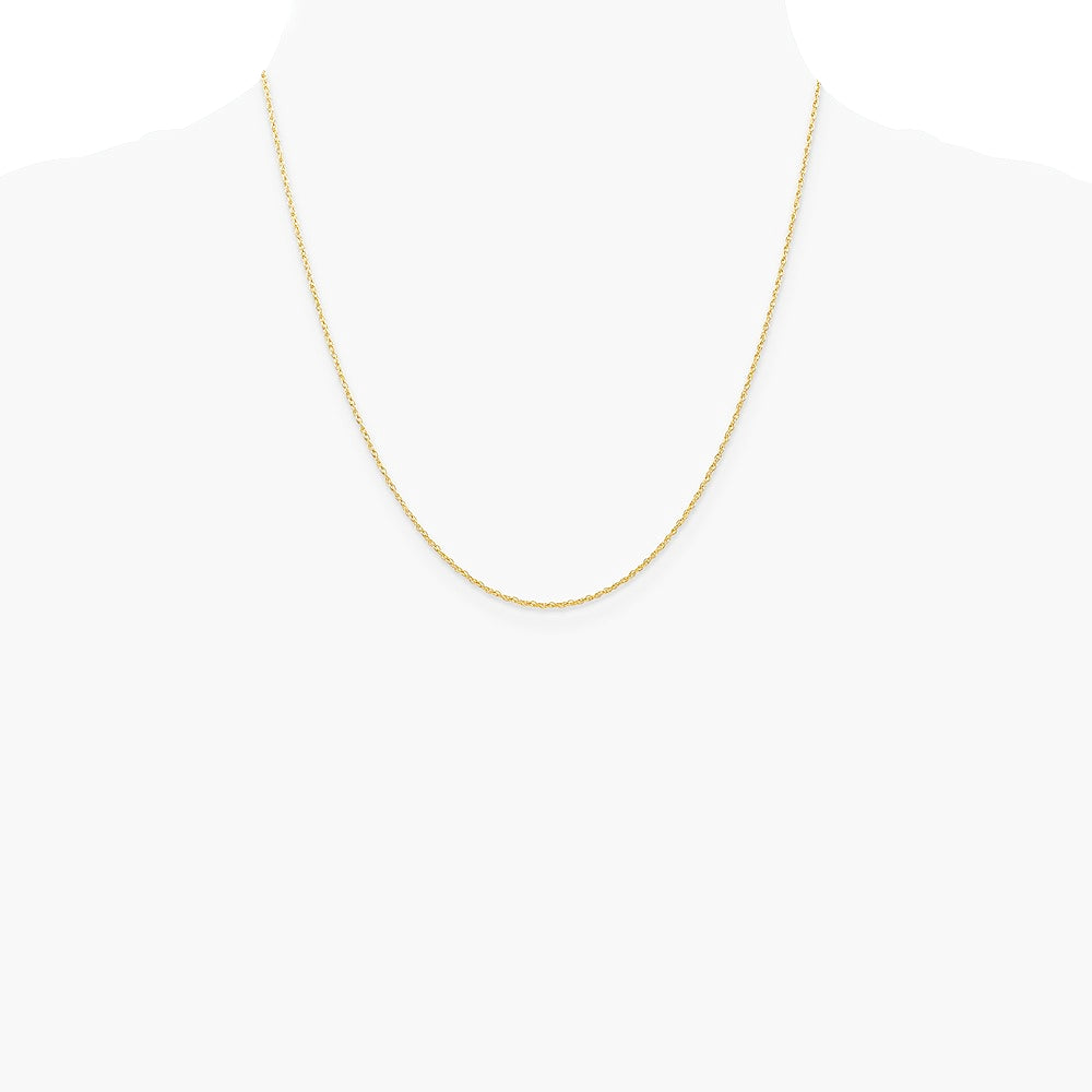 14K Yellow Gold .7 mm Carded Cable Rope Chain Necklace 14"-24" - Product Photo