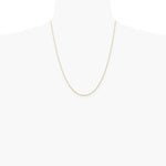 14K Yellow Gold .7 mm Carded Cable Rope Chain Necklace 14"-24" - Product Photo