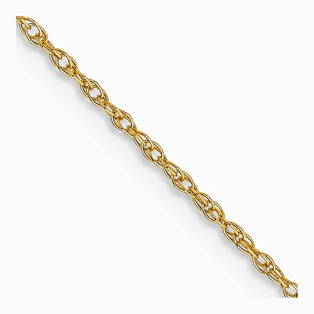 14K Yellow Gold .7 mm Carded Cable Rope Chain Necklace 14"-24"