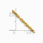 10K Yellow Gold 2.0mm Ultra Diamond-Cut Lightweight Rope Chain Bracelet 7"-8" - Product Photo