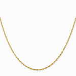 10K Yellow Gold 1.5mm Ultra Diamond-Cut Lightweight Rope Chain Necklace 16"-26" - Product Photo
