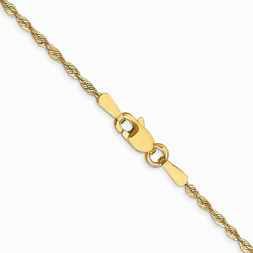 10K Yellow Gold 1.5mm Ultra Diamond-Cut Lightweight Rope Chain Necklace 16"-26" - Product Photo