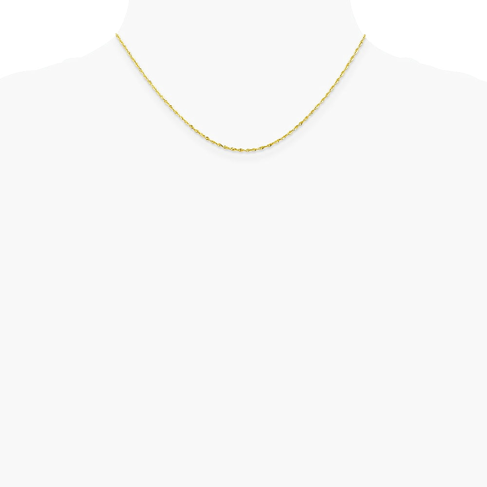 10K Yellow Gold 1.5mm Ultra Diamond-Cut Lightweight Rope Chain Necklace 16"-26" - Product Photo