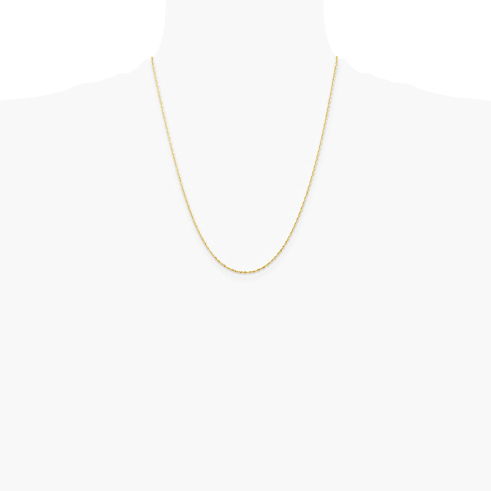 10K Yellow Gold 1.5mm Ultra Diamond-Cut Lightweight Rope Chain Necklace 16"-26" - Product Photo