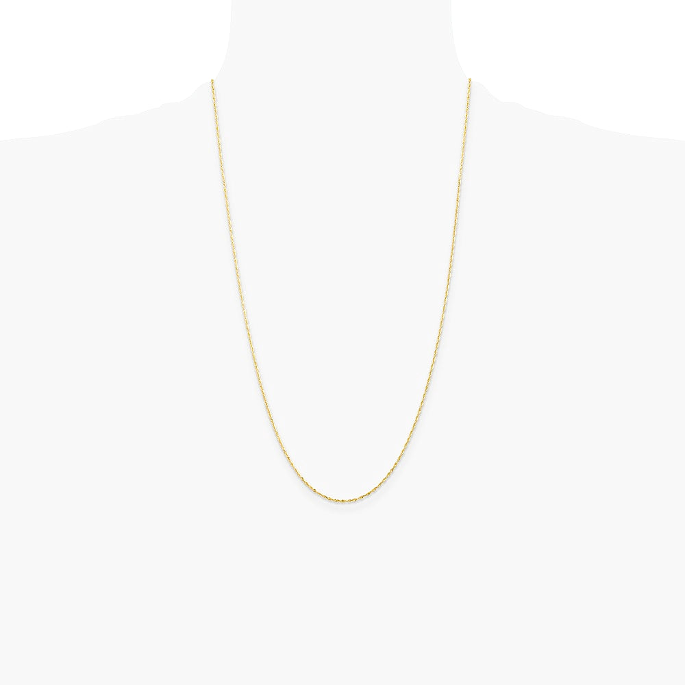 10K Yellow Gold 1.5mm Ultra Diamond-Cut Lightweight Rope Chain Necklace 16"-26" - Product Photo