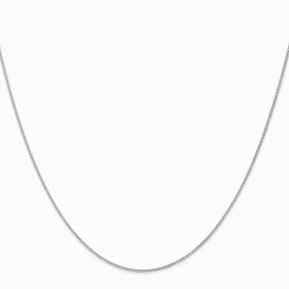 10K White Gold 1mm Spiga Chain Necklace 16"-24" - Product Photo