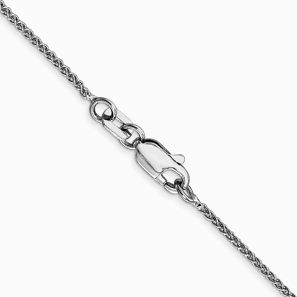 10K White Gold 1mm Spiga Chain Necklace 16"-24" - Product Photo