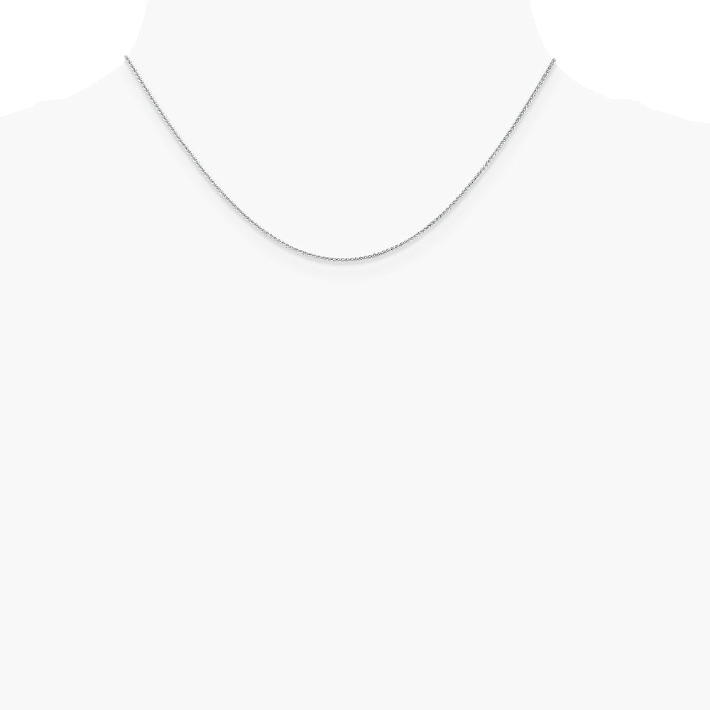 10K White Gold 1mm Spiga Chain Necklace 16"-24" - Product Photo