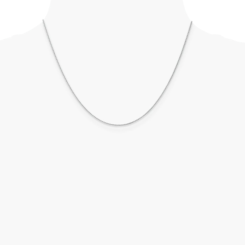 10K White Gold 1mm Spiga Chain Necklace 16"-24" - Product Photo