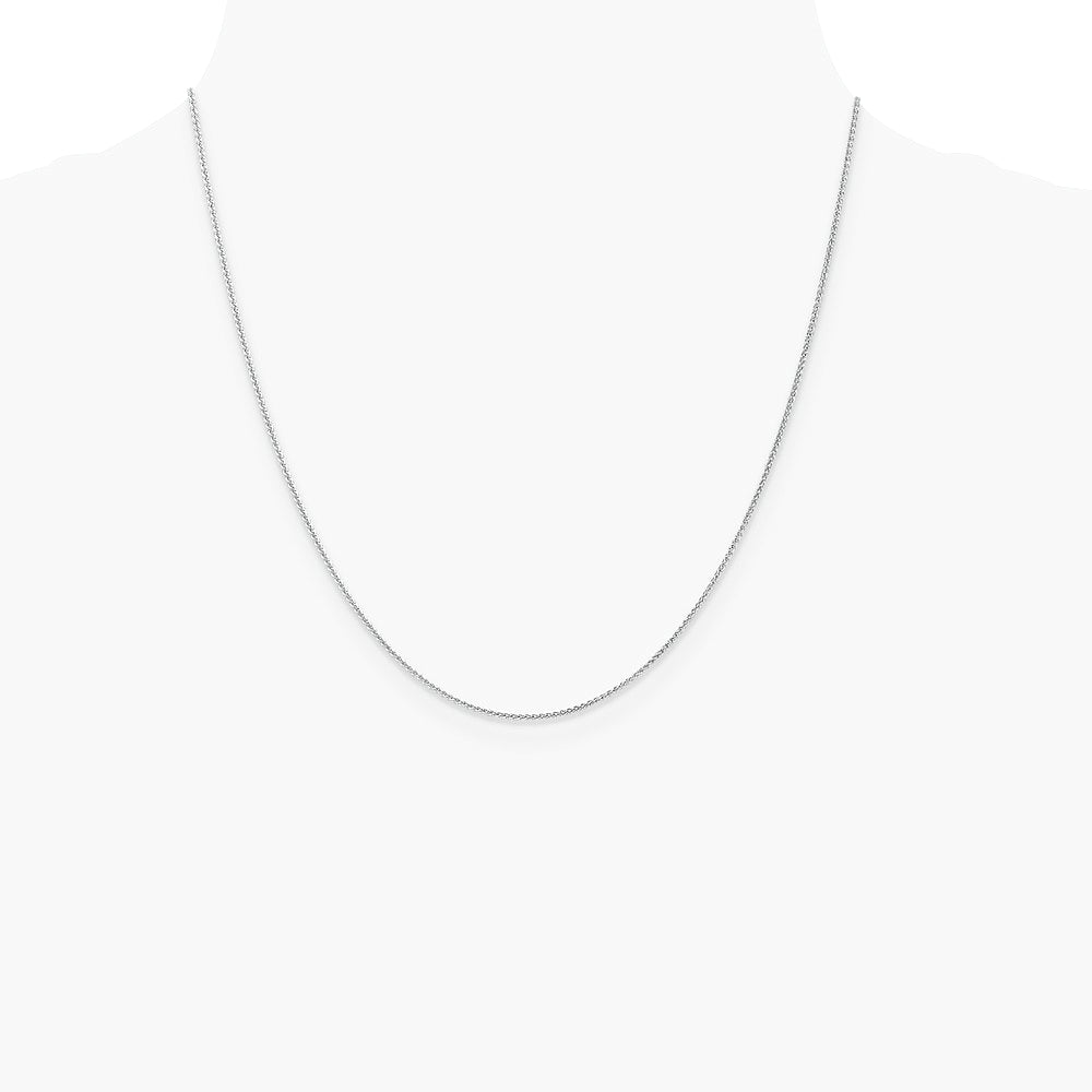 10K White Gold 1mm Spiga Chain Necklace 16"-24" - Product Photo