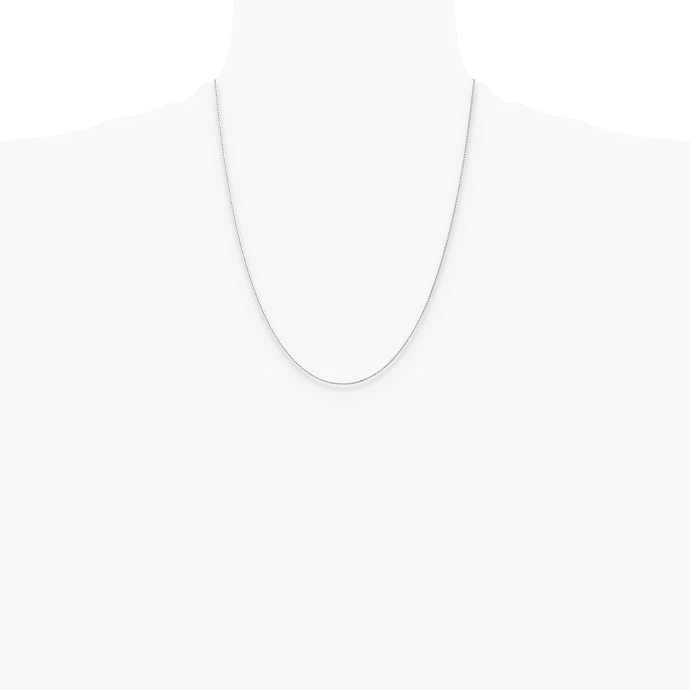 10K White Gold 1mm Spiga Chain Necklace 16"-24" - Product Photo
