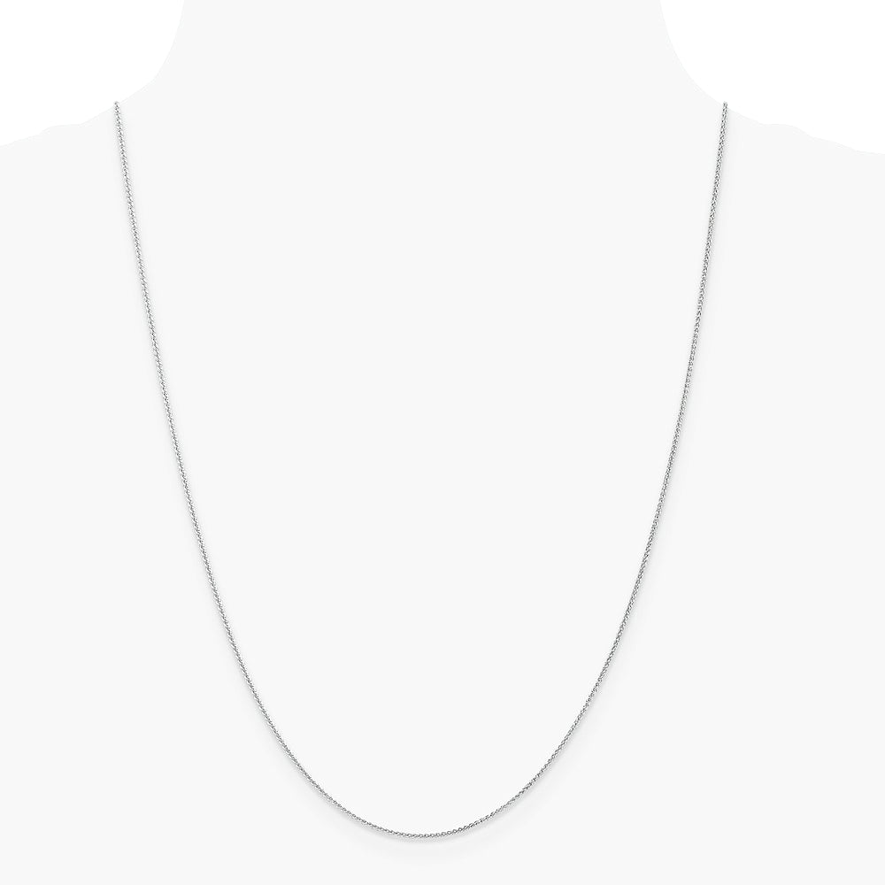10K White Gold 1mm Spiga Chain Necklace 16"-24" - Product Photo