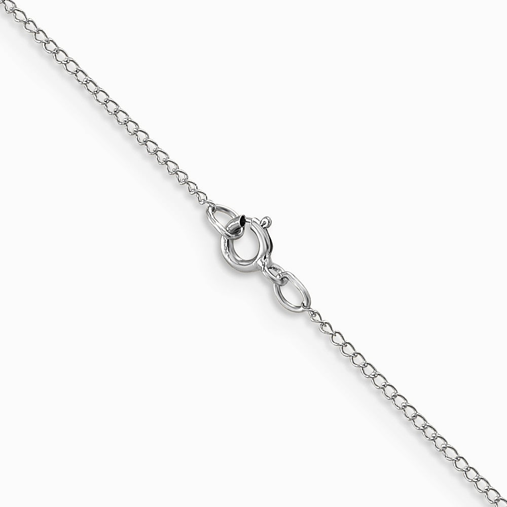 14K White Gold .5mm Carded Curb Chain Necklace 16"-24" - Product Photo