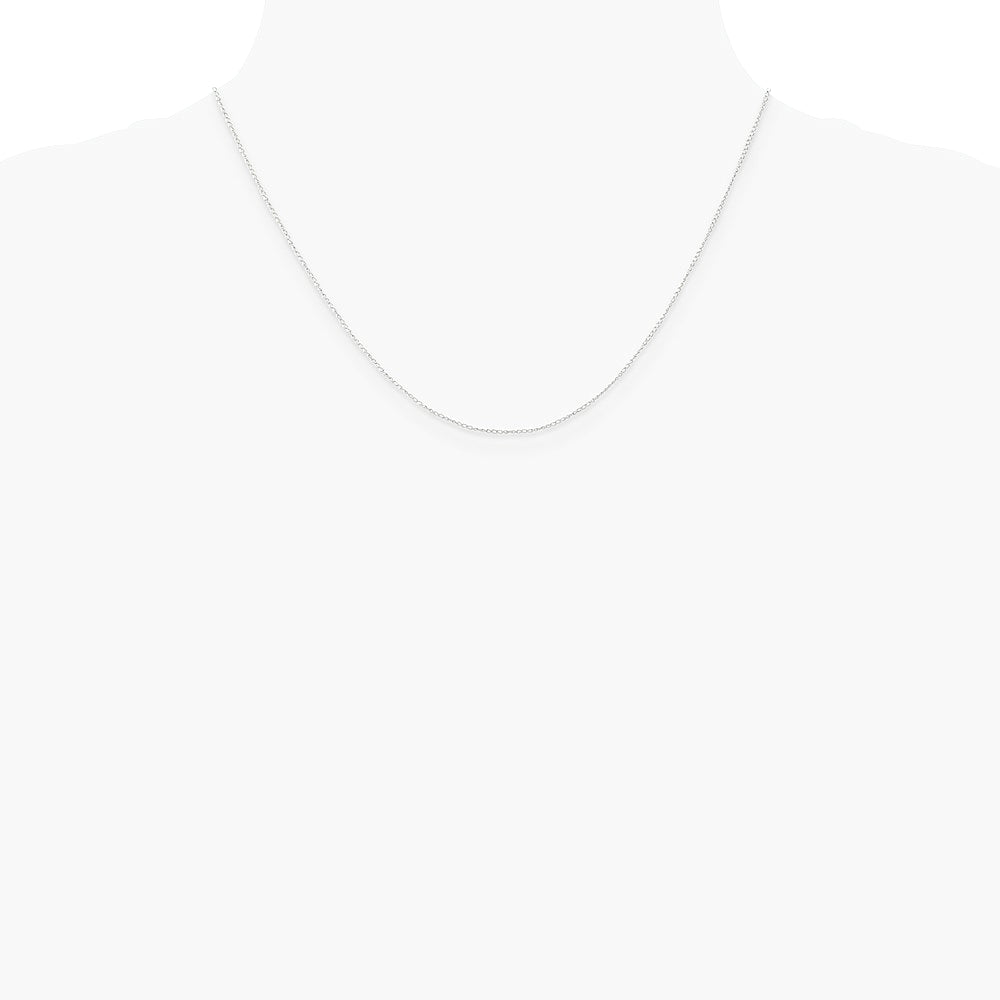 14K White Gold .5mm Carded Curb Chain Necklace 16"-24" - Product Photo