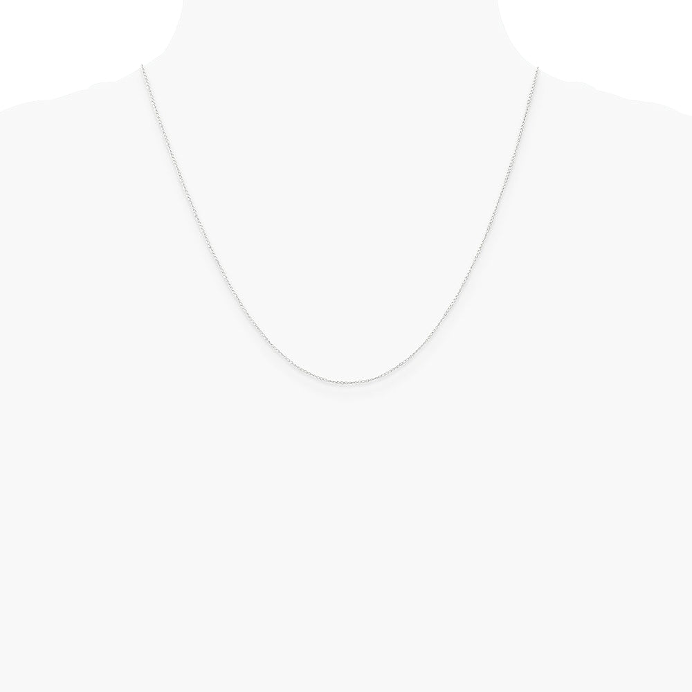14K White Gold .5mm Carded Curb Chain Necklace 16"-24" - Product Photo