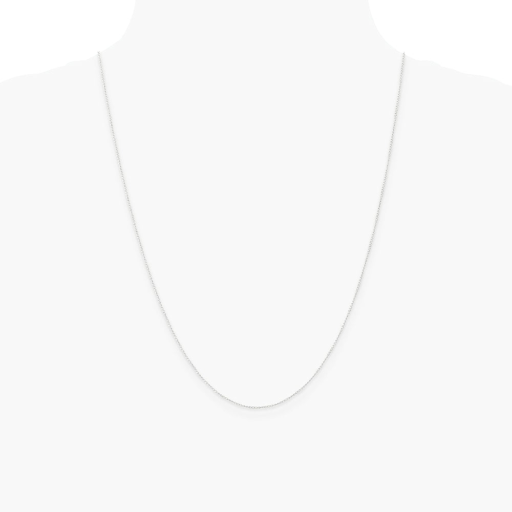 14K White Gold .5mm Carded Curb Chain Necklace 16"-24" - Product Photo