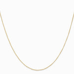 14K Yellow Gold .5 mm Carded Curb Chain Necklace 16"-24" - Product Photo