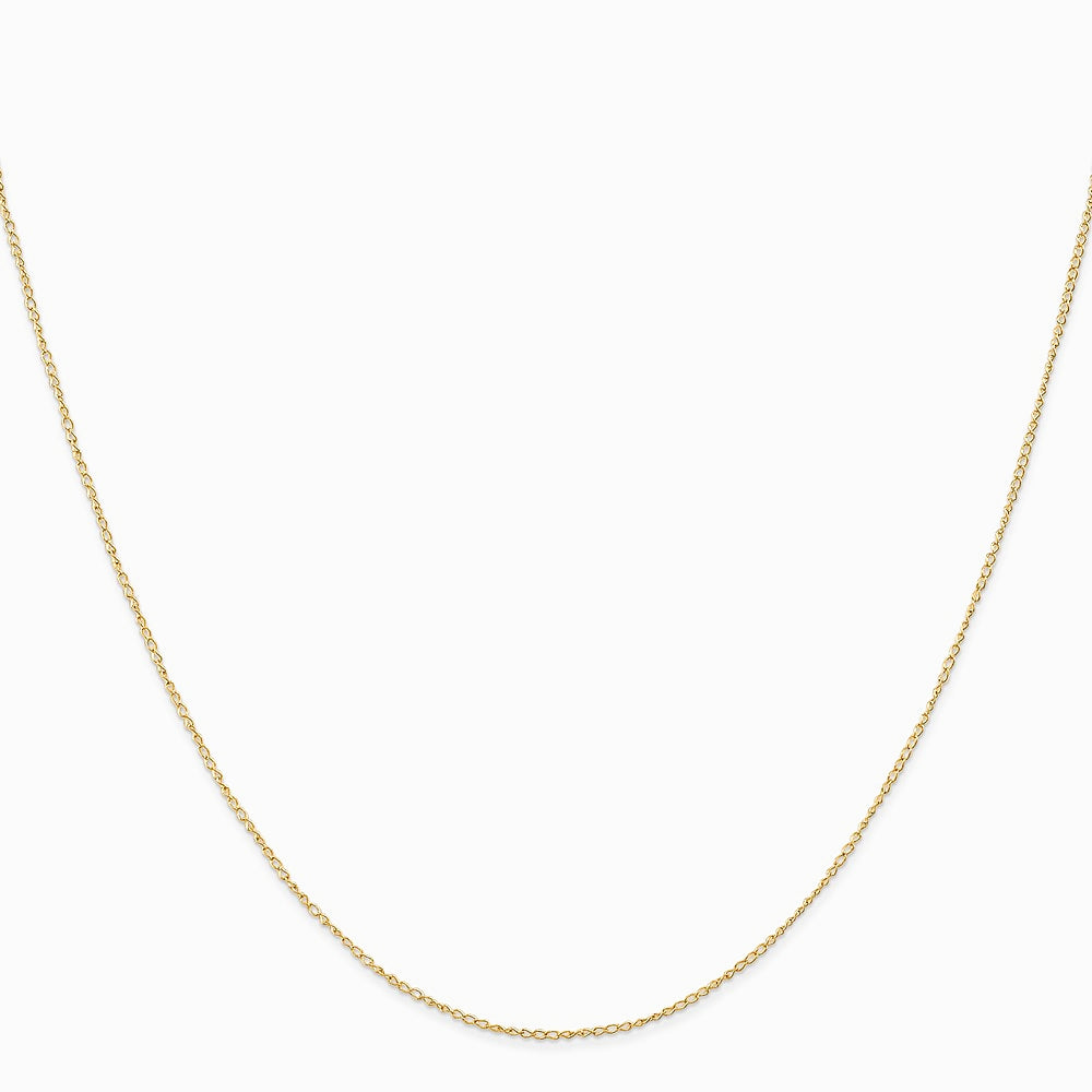 14K Yellow Gold .5 mm Carded Curb Chain Necklace 16"-24" - Product Photo