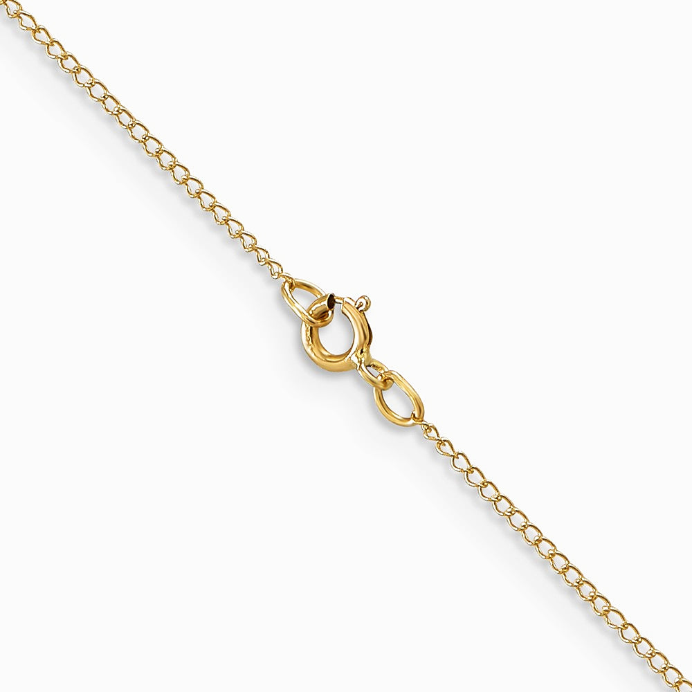 14K Yellow Gold .5 mm Carded Curb Chain Necklace 16"-24" - Product Photo