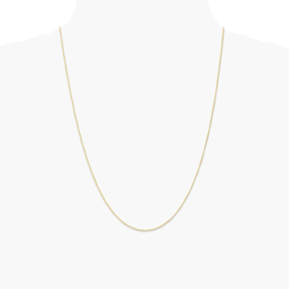 14K Yellow Gold .5 mm Carded Curb Chain Necklace 16"-24" - Product Photo