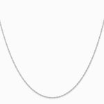 14K White Gold .95 mm Carded Cable Rope Chain Necklace 14"-24" - Product Photo