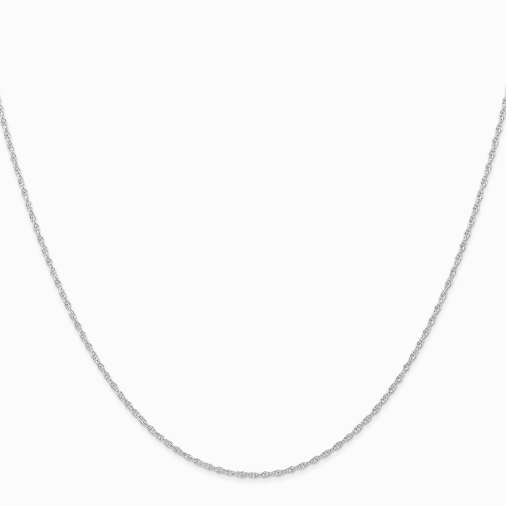14K White Gold .95 mm Carded Cable Rope Chain Necklace 14"-24" - Product Photo