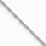 14K White Gold .95 mm Carded Cable Rope Chain Necklace 14"-24" - Product Photo