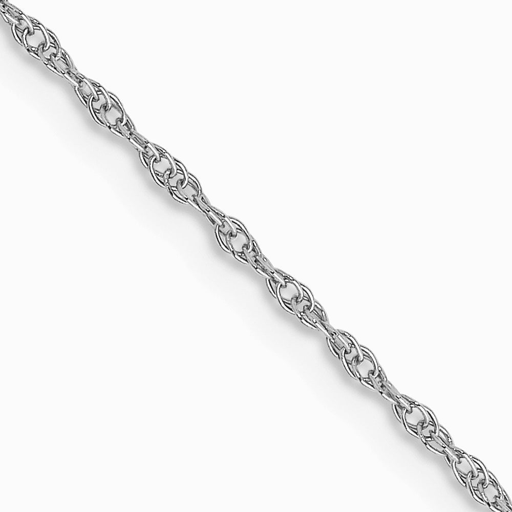 14K White Gold .95 mm Carded Cable Rope Chain Necklace 14"-24"