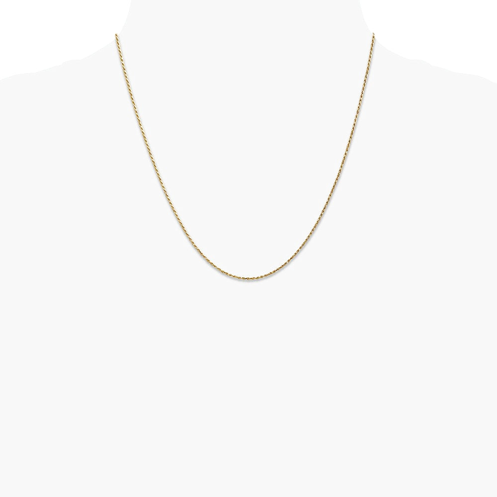 14K Yellow Gold .95 mm Carded Cable Rope Chain Necklace 14"-24" - Product Photo