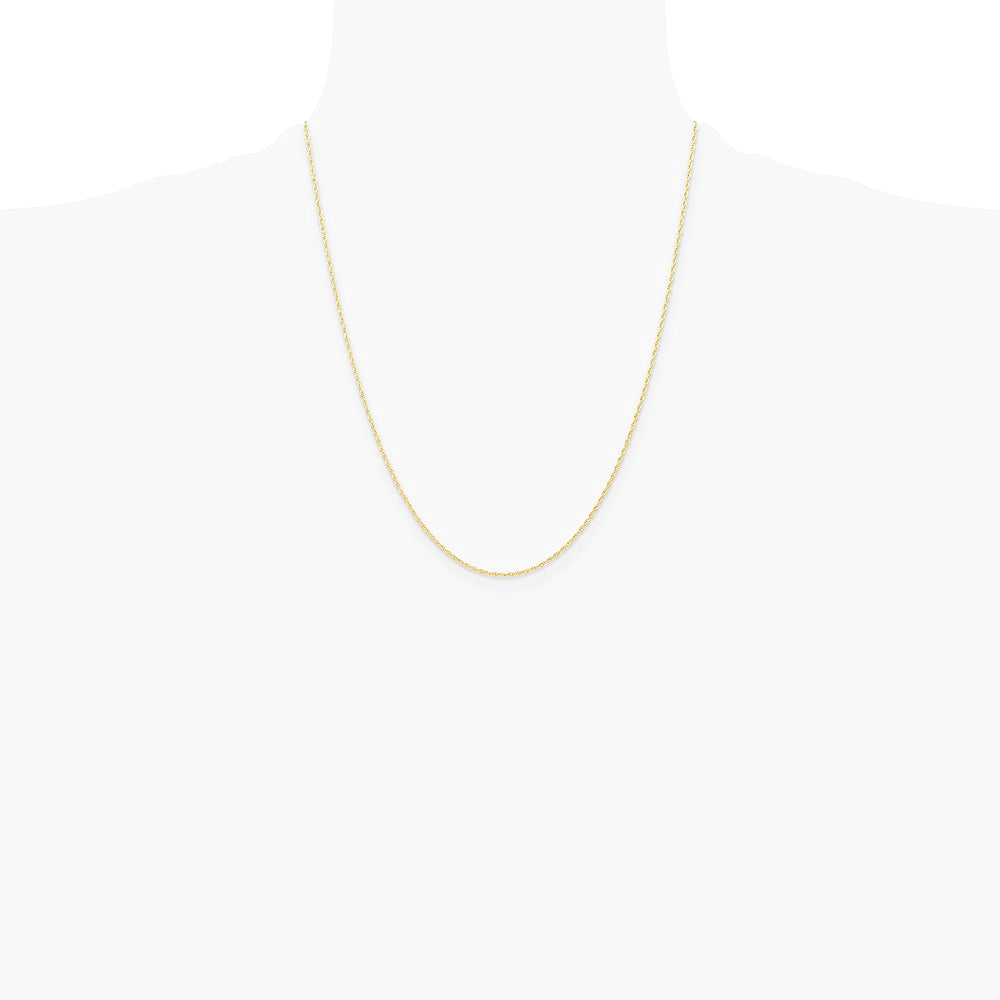 14K Yellow Gold .95 mm Carded Cable Rope Chain Necklace 14"-24" - Product Photo