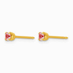 14K Yellow Gold 3mm June Crystal Birthstone Post Earrings - Product Photo