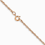 14K Rose Gold 1.15mm Carded Cable Rope Chain Necklace 16"-24" - Product Photo